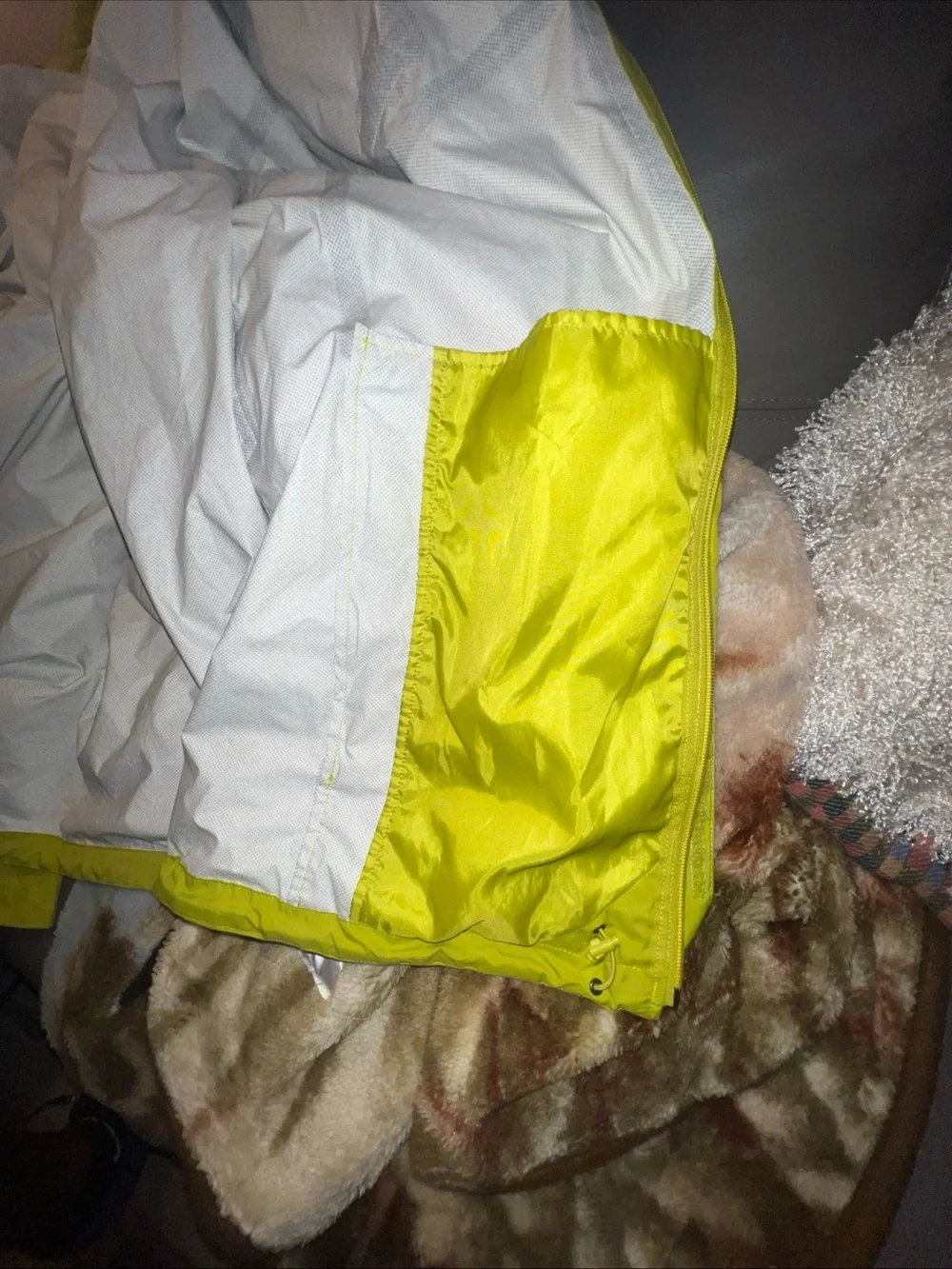 The North Face Bright Neon Yellow Hooded Rain Shell